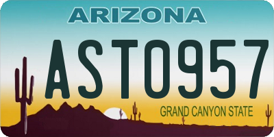 AZ license plate AST0957