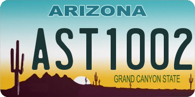 AZ license plate AST1002