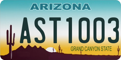 AZ license plate AST1003