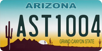 AZ license plate AST1004