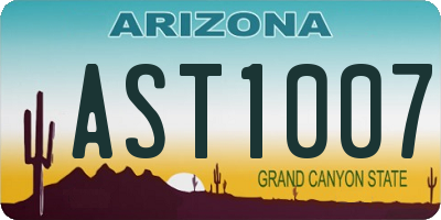 AZ license plate AST1007