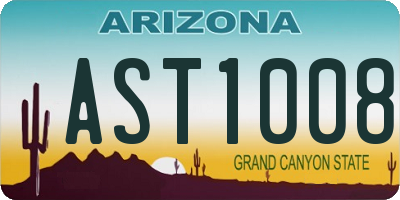 AZ license plate AST1008