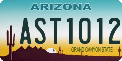 AZ license plate AST1012