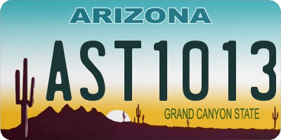 AZ license plate AST1013
