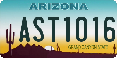 AZ license plate AST1016