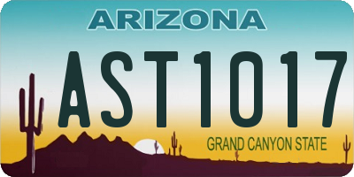 AZ license plate AST1017