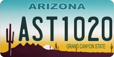 AZ license plate AST1020