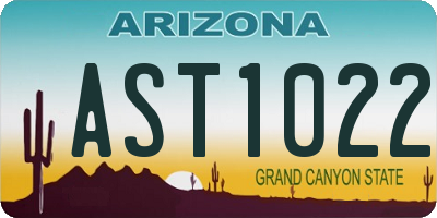 AZ license plate AST1022