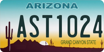 AZ license plate AST1024