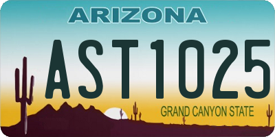 AZ license plate AST1025