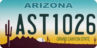 AZ license plate AST1026