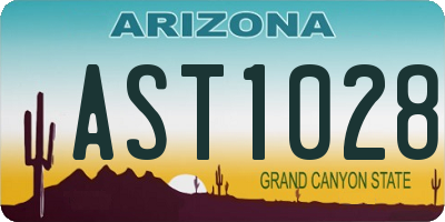 AZ license plate AST1028
