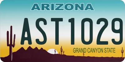 AZ license plate AST1029