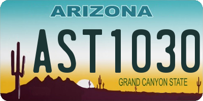 AZ license plate AST1030