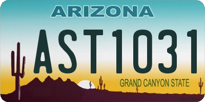 AZ license plate AST1031