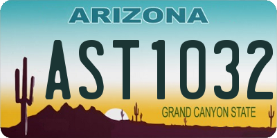 AZ license plate AST1032