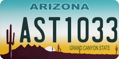 AZ license plate AST1033
