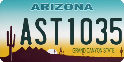 AZ license plate AST1035