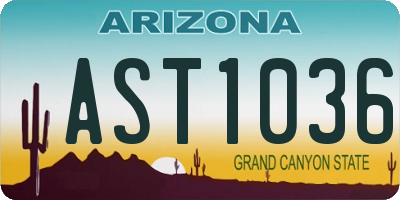 AZ license plate AST1036