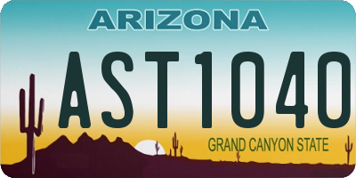 AZ license plate AST1040