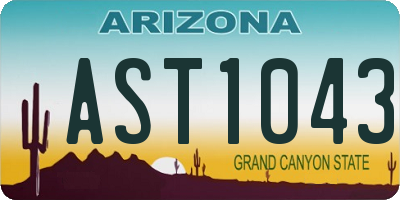 AZ license plate AST1043