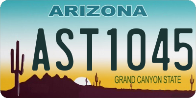 AZ license plate AST1045