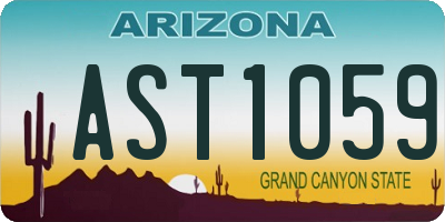 AZ license plate AST1059
