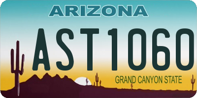 AZ license plate AST1060