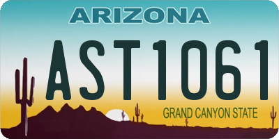 AZ license plate AST1061