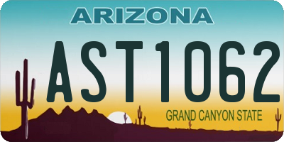 AZ license plate AST1062