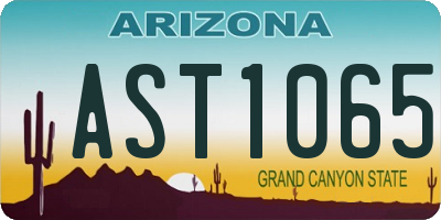 AZ license plate AST1065