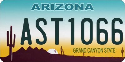 AZ license plate AST1066