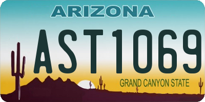 AZ license plate AST1069