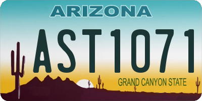 AZ license plate AST1071
