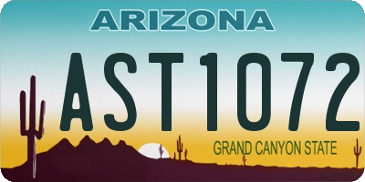 AZ license plate AST1072