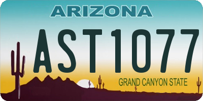 AZ license plate AST1077