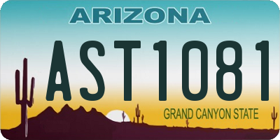 AZ license plate AST1081