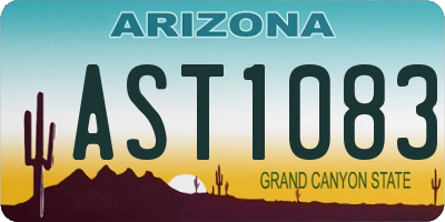 AZ license plate AST1083