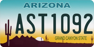 AZ license plate AST1092