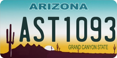 AZ license plate AST1093