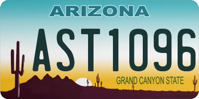 AZ license plate AST1096