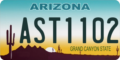 AZ license plate AST1102