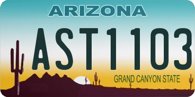 AZ license plate AST1103