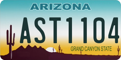 AZ license plate AST1104