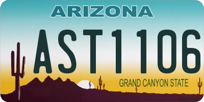AZ license plate AST1106