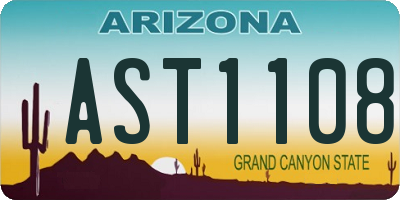 AZ license plate AST1108