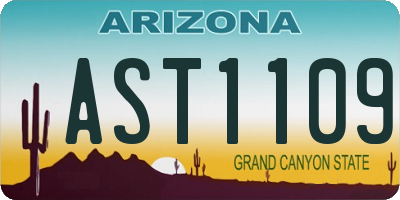 AZ license plate AST1109