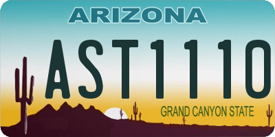 AZ license plate AST1110