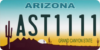 AZ license plate AST1111