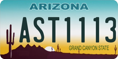 AZ license plate AST1113